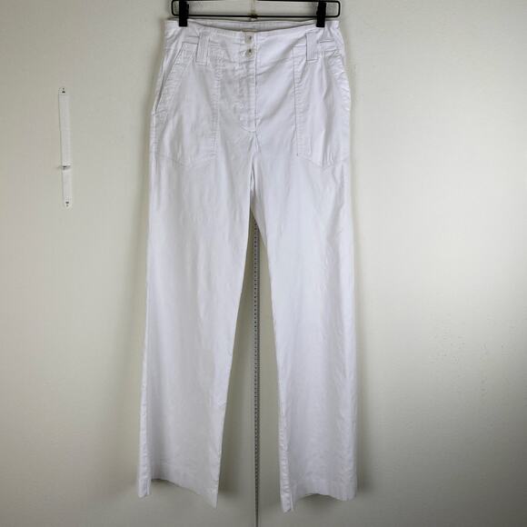 Maeve Naomi Wide Leg Pants Size 10 White Linen Magic Fabric Casual Anthropologie - Picture 5 of 13